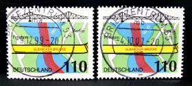 信83德国1998年邮票 柏林格里昂尼科大桥 示意图 1全上品信销（随机发货）2015斯科特目录0.75美元