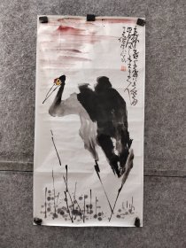 【得自画家本人，保真交流】山西名家，山西省美协会员，闻喜县美协主席李王伟先生大写意鹤，托片，李王伟，斋号：晋风堂，1965年生，山西闻喜人，现为：中国书画家协会会员，山西省美协会员，闻喜县美协主席，赵梅生美术馆画师，作品先后在中国美术馆，山西美术馆等地展出。