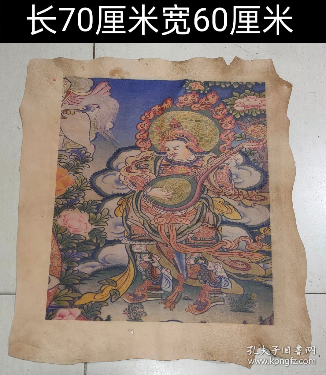 珍藏牛皮画【K3】保存完整，画工精湛，值得收藏，尺寸细节如图，