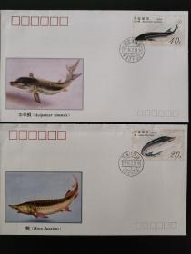 1994-3《鲟》极限封4全，总公司发行。分别盖鲟鱼产地邮戳。封好，票黄。