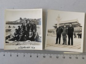 1958年青年干部在北京天安门、颐和园万寿山留影，老照片两种