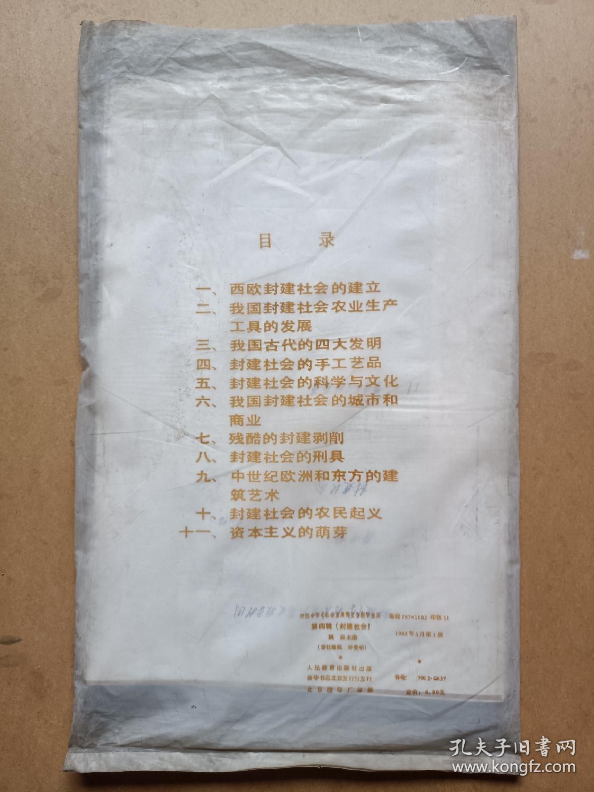 九十年代初级中学(社会发展简史)教学挂图(全11幅)
