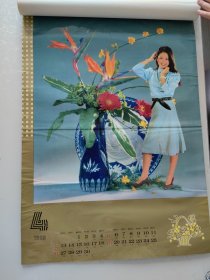 挂历 1992年 百花园 美女 时装 塑膜 1-12月 共13张全 上海人民美术