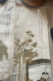 清末，美女四条屏月份牌，上海洋行广告画，海派画，烟标画，每幅尺寸72*21.5厘米，吴泳、明甫氏丙午年（1906年）擬七芗（改绮）先生画。