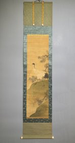 日本名家绘画：太田秋民《松鹤图》（保真）
