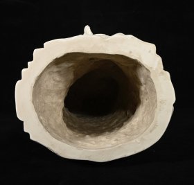 旧藏 明德化窑何朝宗款自在观音一尊 高46×24厘米