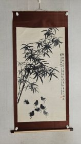台湾画家，梁蕙兰花鸟画132*68.5cm，纸本立轴，梁惠兰，1936~ 生，台湾著名书画家，毕业于陆军军官学院，担任大温哥华华中华文化中心副主任，中国书画家学会常务理事。（保真书画）品相如图