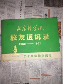 北京林学院校通讯录1952-1982（封面和封底有尘灰，封面右下角与书前8页右下角有撕裂后有粘补）