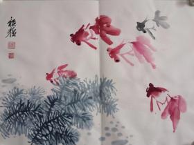 中国美术家协会山西分会会员韩祖猛《金鱼图》