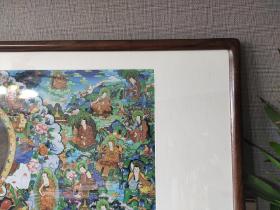 艺术微喷释迦牟尼佛和十八罗汉 镜框65x95厘米茶室书房挂画(实物拍）