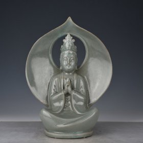 宋汝窑天青釉观音大宋汝窑清凉寺御制款
