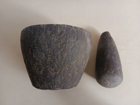 老青石臼 完整 高10 外径13.5内口径9.5