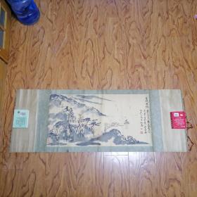 山水畫(huà)家李延華“望帆思親”原裱橫軸 畫(huà)芯42/82厘米