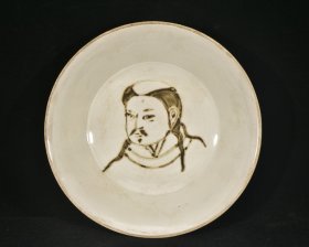 《精品放漏》褐彩铁绘折腰碗——高古瓷器收藏