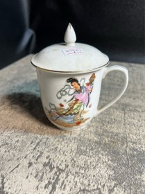 70年代，唐山瓷厂，天女散花茶杯一只3