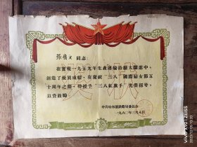 60年哈尔滨铁路局三八红旗手奖㧋