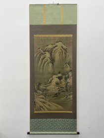 五代巨然雪图 绢本 台北故宫博物院 画心104x52.5cm 整轴178x63.5cm