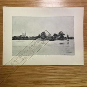 1907年出版物老照片印刷品——（1张，背面白页）——[CA06+A0116]——广州江岸