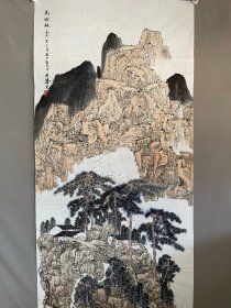 卢愚光 画芯尺寸136×68 实物拍摄，品相如图，纯手绘。手机自然拍摄，无修图，保证与原图相符合。