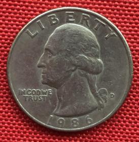 美国25美分 老鹰硬币 1986年