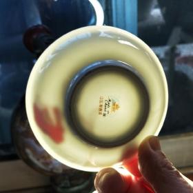 70年代景德镇细瓷碗碟老款彩绘一枝花白玉瓷碟老式茶盏茶碗茶杯
