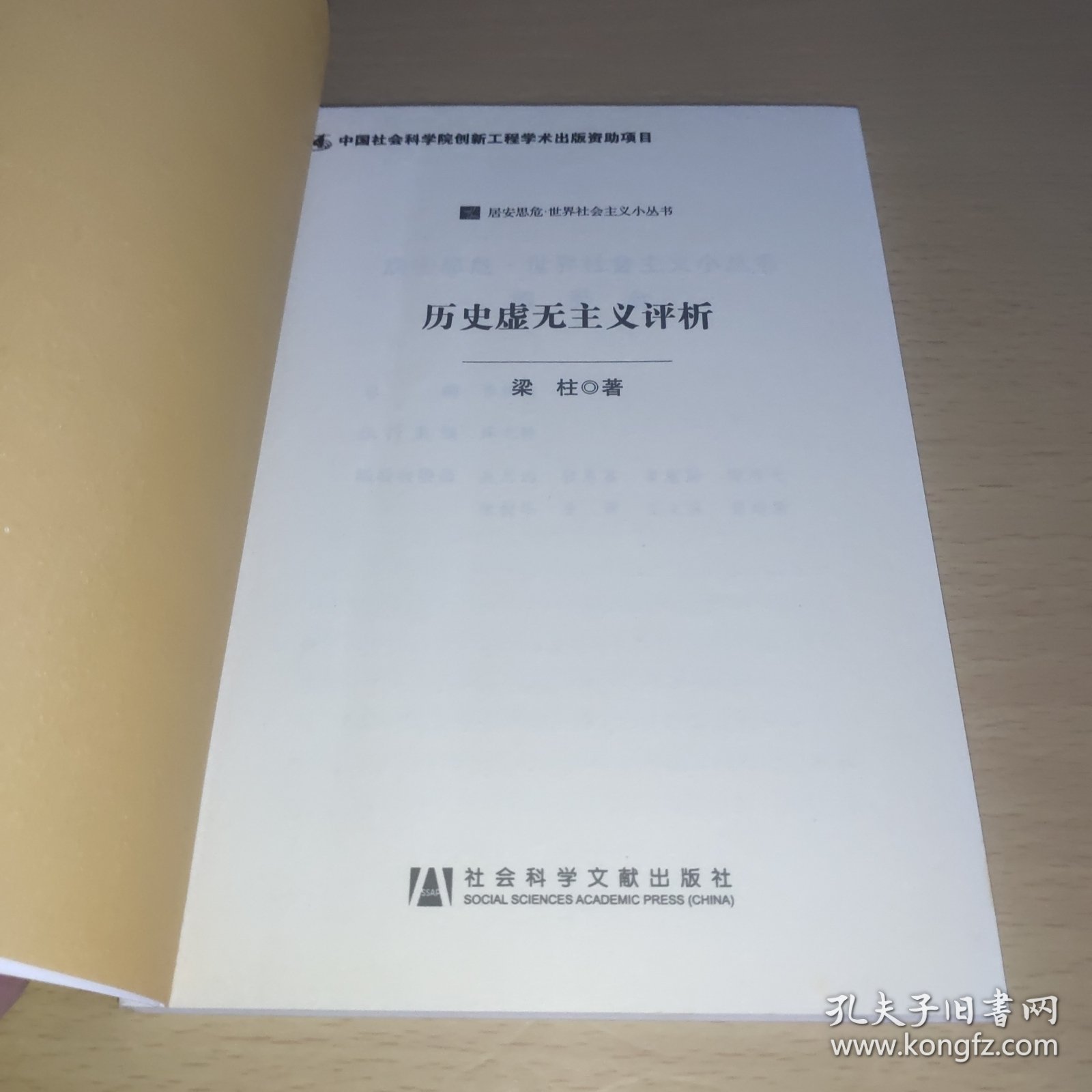 居安思危·世界社会主义小丛书：历史虚无主义评析