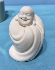 国工林辉炳大师《福在眼前》德化白瓷喜欢佛全手工雕塑作品摆件