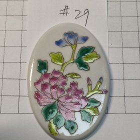 #29老厂库存人工手绘粉彩瓷片花卉DIY装饰镶嵌临摹