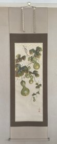 原配木盒 沟口雨塘 描金六福图