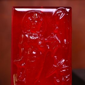上新冰种中国红翡翡翠雕刻正品观音吊坠冰透水润精细雕刻种水一流