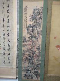 民国时期，方筱儒山水画139*34.5厘米