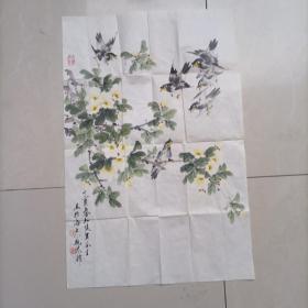 吴谷生花鸟作品---四尺三裁