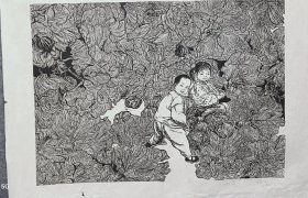 中央美院付院长，版画家，徐冰木刻版画作品