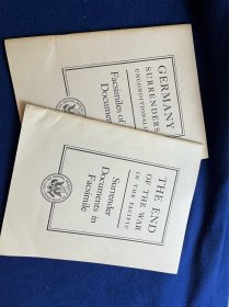 1945年美国档案局出版，二战日本投降书+ 二战德国投降书，内含裕仁天皇投降诏书，众多战胜国代表签名，品质好，包老