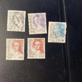 意大利女王像邮票（信销）5枚