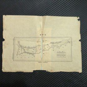 马鞍山当涂县花津湖地图（民国16年，36＊25.5CM，品相如图）