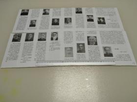 资料散页十九张，内容为历史文化名人简介，涉及：符定一、叶恭绰、柳亚子、章士钊、王治昌、田名瑜、邢赞亭、邢端、宋紫佩、志琮、邵章、康同壁、周嵩尧、查安荪、夏仁虎、唐进、陈云诰、陈半丁、黄复、叶瑞棻、巢功常、齐白石、齐之彪……