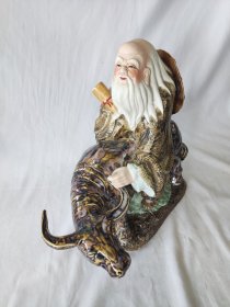 怀旧民俗老物件名家作品手工制作老子出关瓷塑摆件家居客厅博古架摆设收藏佳品不多见