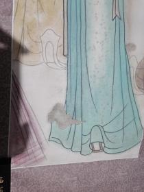 金端杯侍女图，原装裱，印不识，内心尺寸82x33