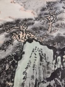 大马 卫志雄成名前作品 陆俨少作品款山水风情系列138+68厘米画心山水写生图笔意可关于茶室玄关私人酒店会所 保证手绘