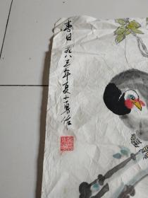 80年代小勇款书画作品4张合售，实物拍摄保真品佳详见图68×33厘米