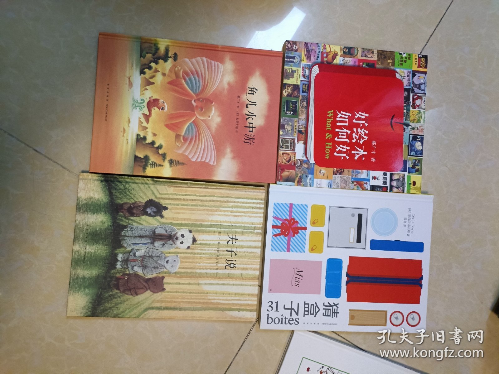 绘本：猜盒子、夫子说、鱼儿水中游、一只不属于任何人的猫、做件大事情、小幽灵科尼基（塑封）、艾莎睡着了、传奇英雄故事、绿老鼠大闹大饭店、秘密小路、好绘本如何好（平装）11册合售