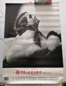 1993年《绝色影后》全开挂历6张全，岭南美术出版社发行