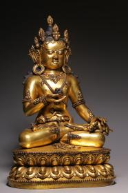 清代，铜鎏金黄财神坐像
高36厘米，长23厘米，宽17.5厘米，重14.9斤