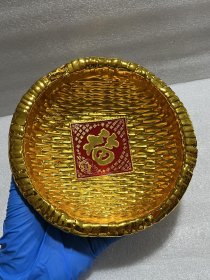 镀金福筐摆件