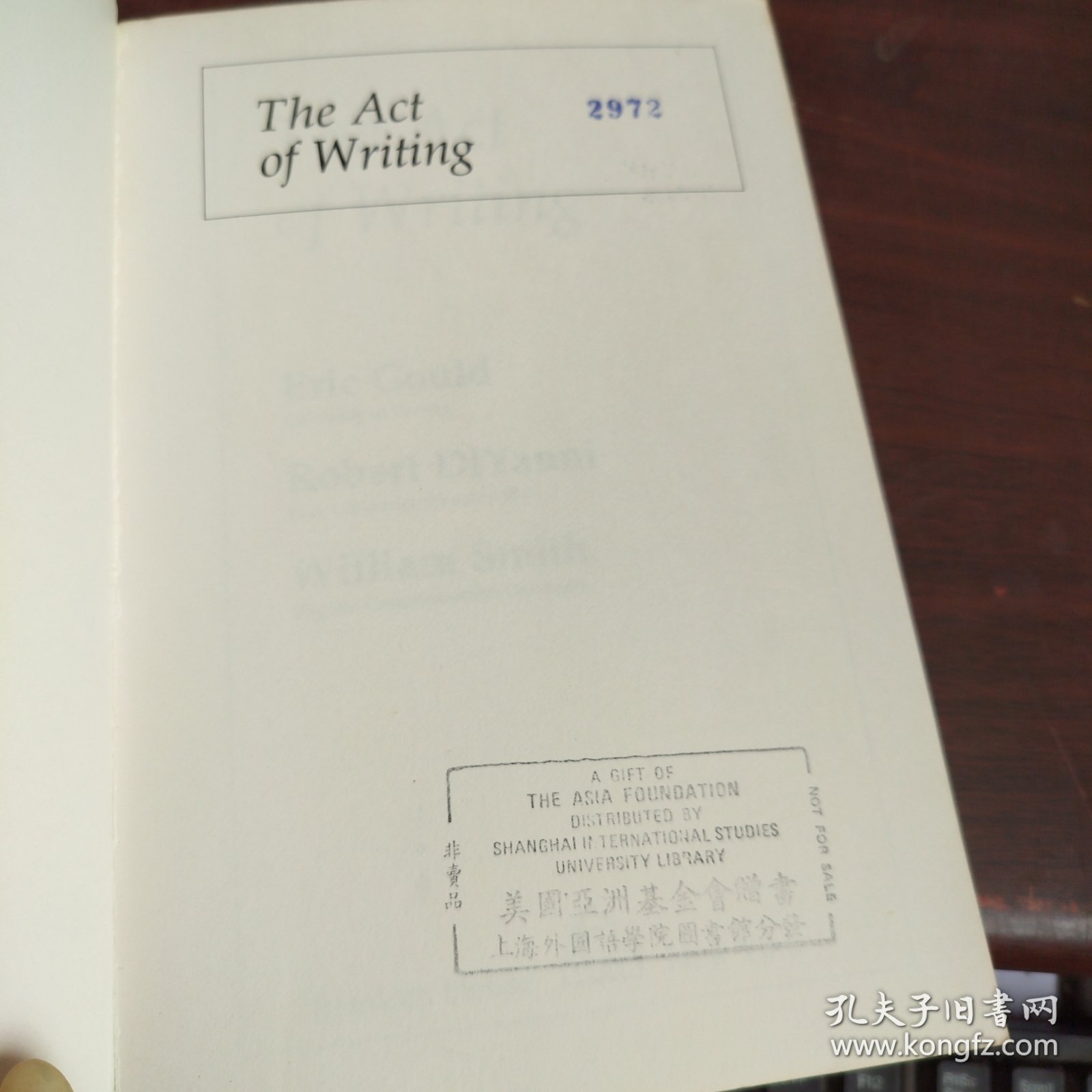 the act of writing