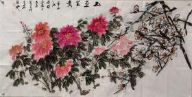 【保真字画，得自画家本人】马奔137X68cm！
马奔，字驰之，中国金融书法家协会副主席，中韩书画家联谊会副会长，北京鸿羲书画院院长，《书画名家报》主编。曾荣获“周口市十大杰青年”、中国人民大学“热心公益十佳”称号。2009年、2011年两次被中国书法家协会评为“中国书法家进万家活动”先进个人。