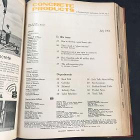 CONCRETE PRODUCTS VOL.65  NOS.1-12 JAN.-DEC. 1962   混凝土制品 月刊合订本 英文版