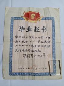 (主席头像) 毕业证书 1958