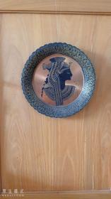 埃及手工雕刻铜盘挂盘 东南亚风格